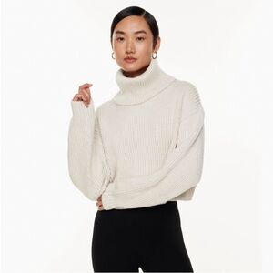 Aritzia BABATON GUELL Chucky Crop Turtleneck Sweater Cream Size XS